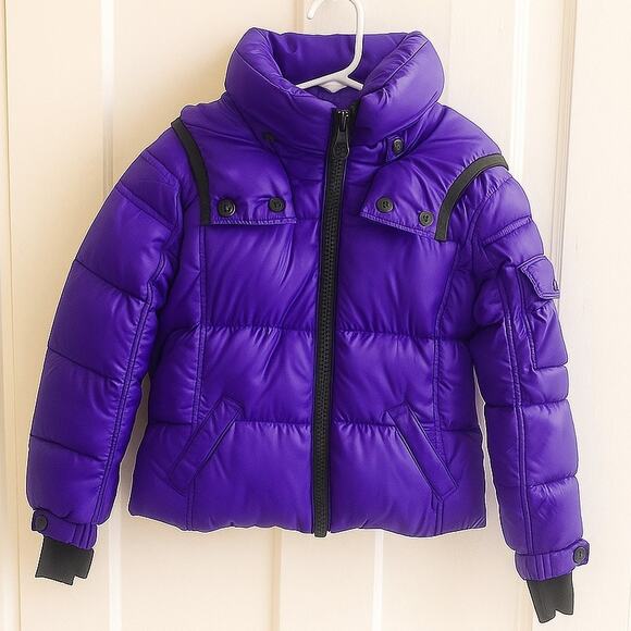 SAM. S13 Purple Down Puffer Coat - Picture 2 of 10